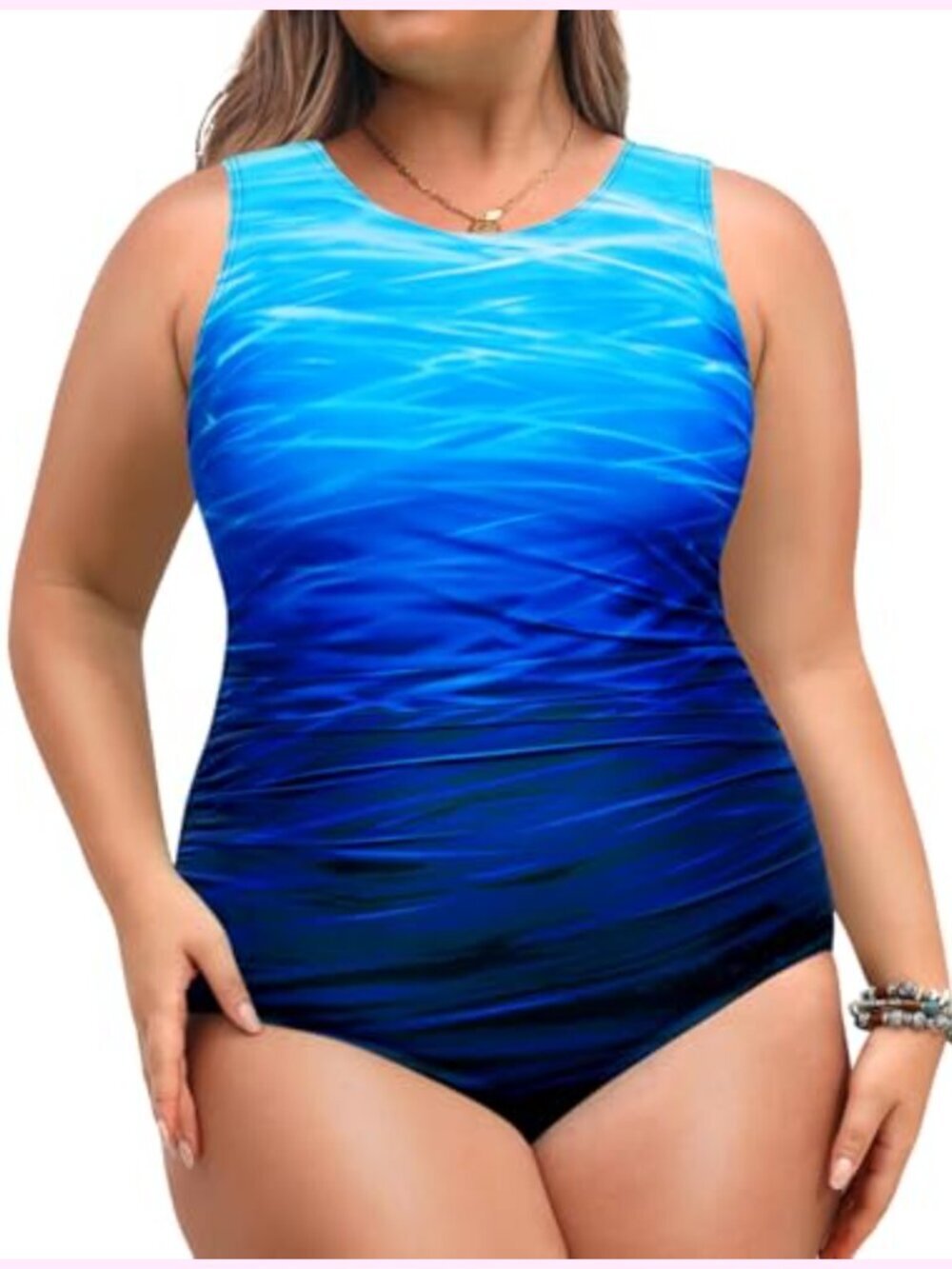 Women Plus Size Tummy Control One Piece Swimsuit Athletic Bathing Suit